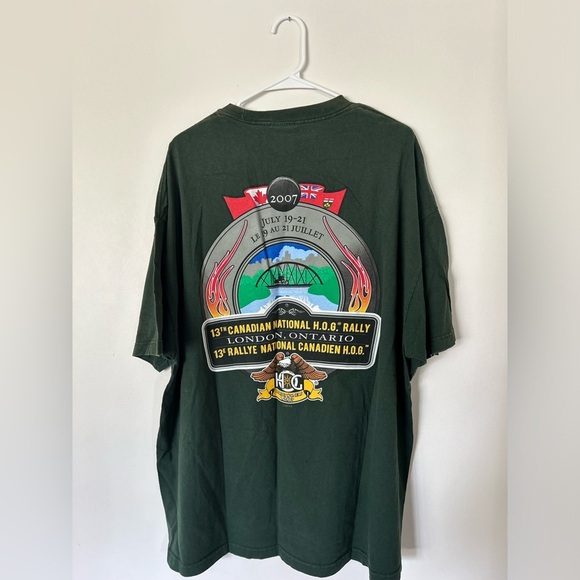 2007 H.O.G. Rally Harley Davidson Green Tshirt - Picture 6 of 7